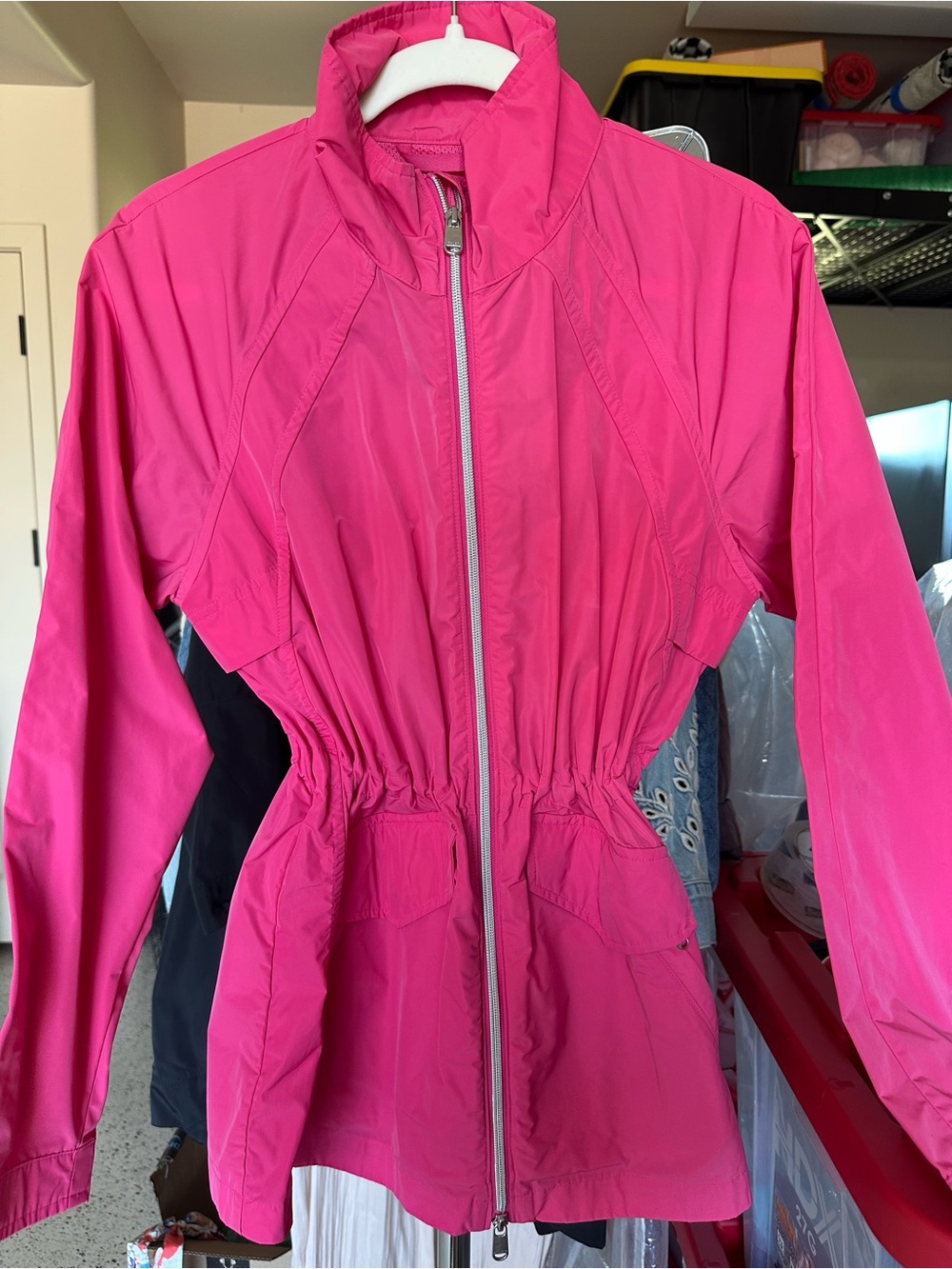 Athleta Hot Pink Zip-Front Utility Jacket